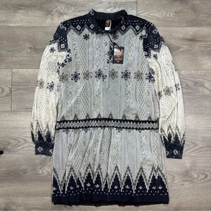 NWT Jean Paul Gaultier Soleil Gray Blue Mesh Sheer Dress Italian Made Sz Medium